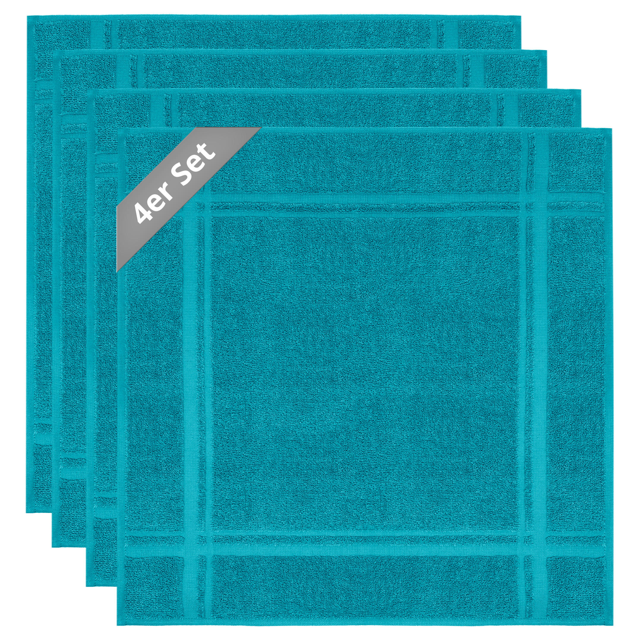 FROTTEE Küchenhandtücher 50x50 cm, 4er Set, Nautic Grün - Smaragdgrün, Textil (50/50cm) - Lashuma