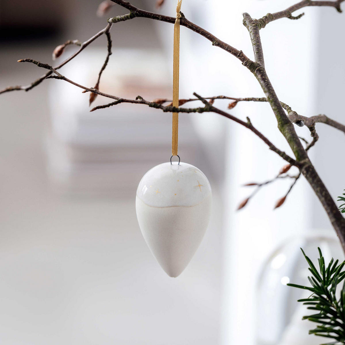 ORNAMENTE TROPFEN Winter Glow beige 6er Set - Beige, Keramik (5/7.7/5cm) - like.Villeroy & Boch