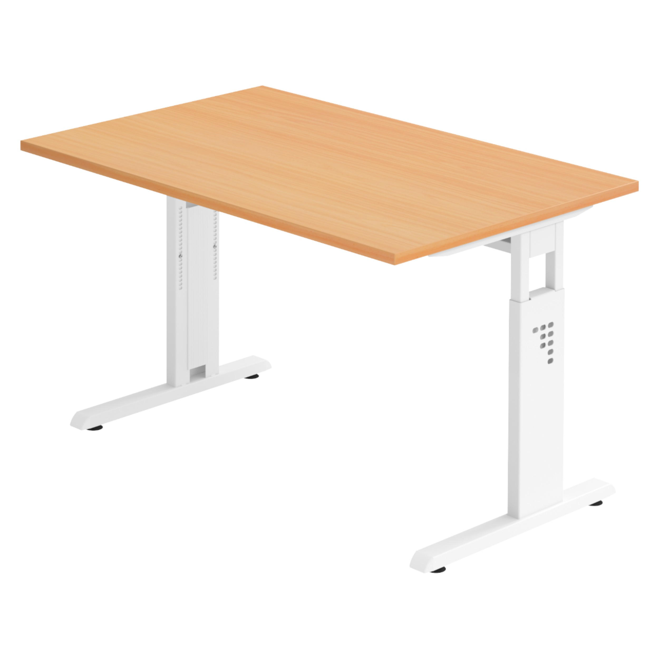 SCHREIBTISCH Serie-O 80/120/74 cm in Buchefarben/Weiß - Buchefarben/Weiß, Holzwerkstoff (80/120/74cm) - bümö