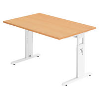 SCHREIBTISCH Serie-O 80/120/74 cm in Buchefarben/Weiß - Buchefarben/Weiß, Holzwerkstoff (80/120/74cm) - bümö