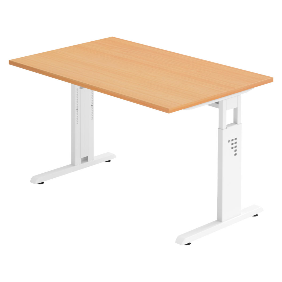 SCHREIBTISCH Serie-O 80/120/74 cm in Buchefarben/Weiß - Buchefarben/Weiß, Holzwerkstoff (80/120/74cm) - bümö