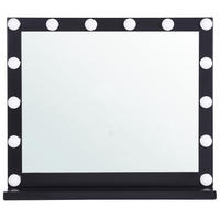 KOUPELNOVÉ ZRCADLO s LED osvětlením černé obdélníkové 50/60 cm Beauvoir - černá, kov (60/50/2cm) - Beliani