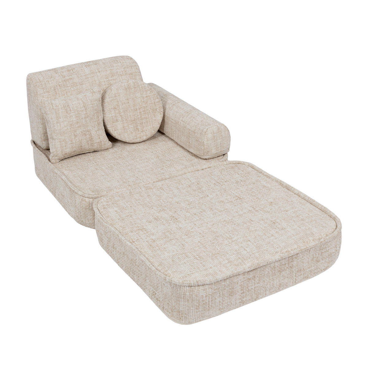 KINDERSOFA, Pocket Basic, Tangle, Marshmallow Beige - Hellbraun, Textil (120/25/60cm) - MeowBaby