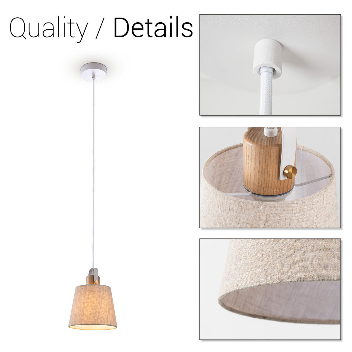 PENDELLEUCHTE Marta L - Weiß, Metall (20/20/25cm) - Paco Home