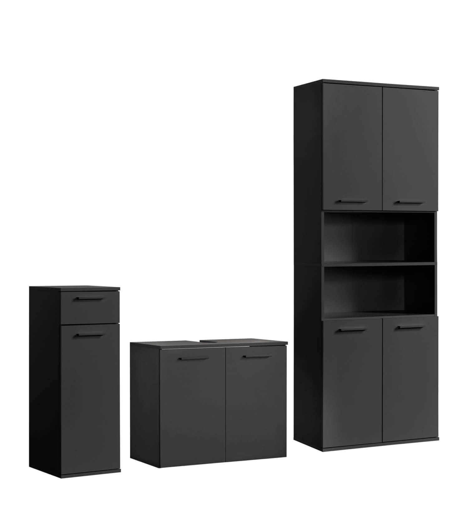 Mokebo Badmöbel-Set Schwarz 168x180x34 cm