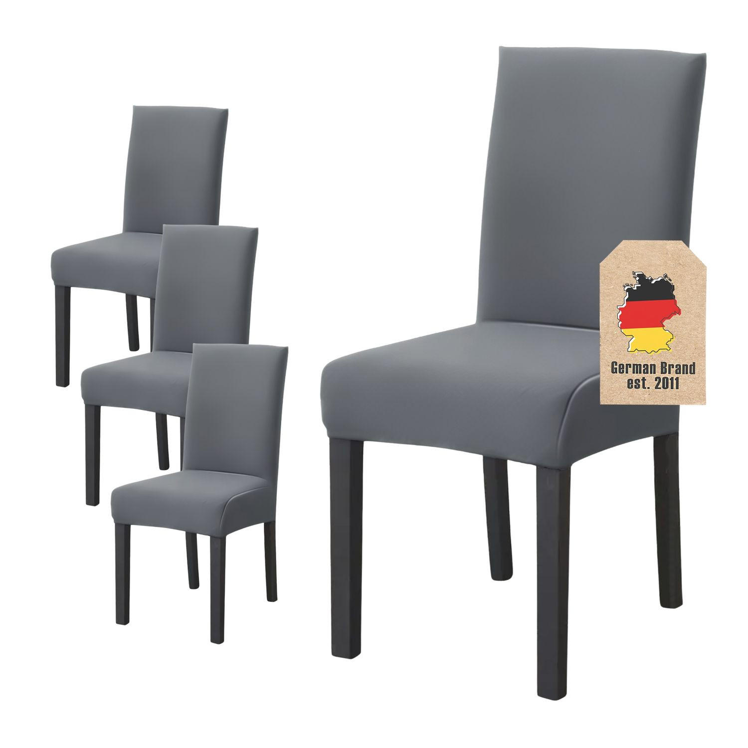 STUHLHUSSE (4-tlg. Set) - Grau, Kunststoff (1/38cm)