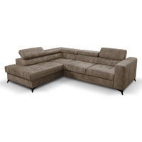 ECKSOFA Palermo L-Form mit Schlaffunktion Bettkasten 267 cm Wohnzimmer links braun - Braun, Kunststoff (106/267cm) - Margaret Hadas24