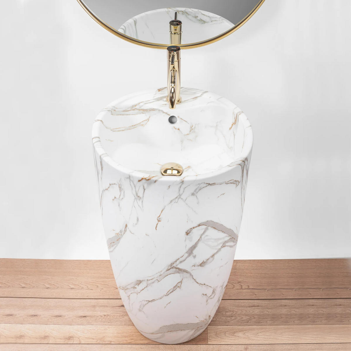 STANDWASCHBECKEN Rea Anya Lava Matt - Weiß, Keramik (45/84/45cm) - REA