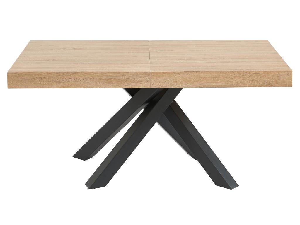 ESSTISCH ausziehbar - 6 bis 10 Personen - MDF & Metall - Naturfarben & Schwarz - CATONAV - Schwarz/Naturfarben, Holz (240/90/75cm) - Vente-Unique