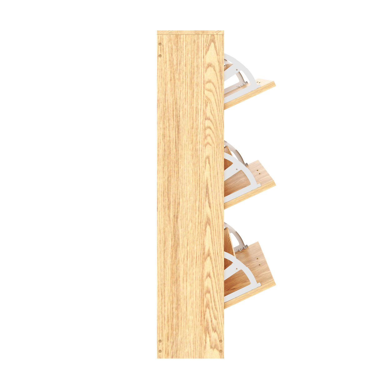 SCHUHSCHRANK aus MDF 70x23,5x115cm in Natur mit 3 Türen - Naturfarben, Holzwerkstoff (70/115/23.5cm) - Modfu