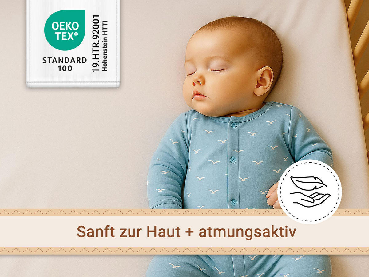 SPANNBETTLAKEN KIND, 80% Baumwolle, 20% Polyester, Weiß - Weiß, Naturmaterialien (70/140cm) - Zollner