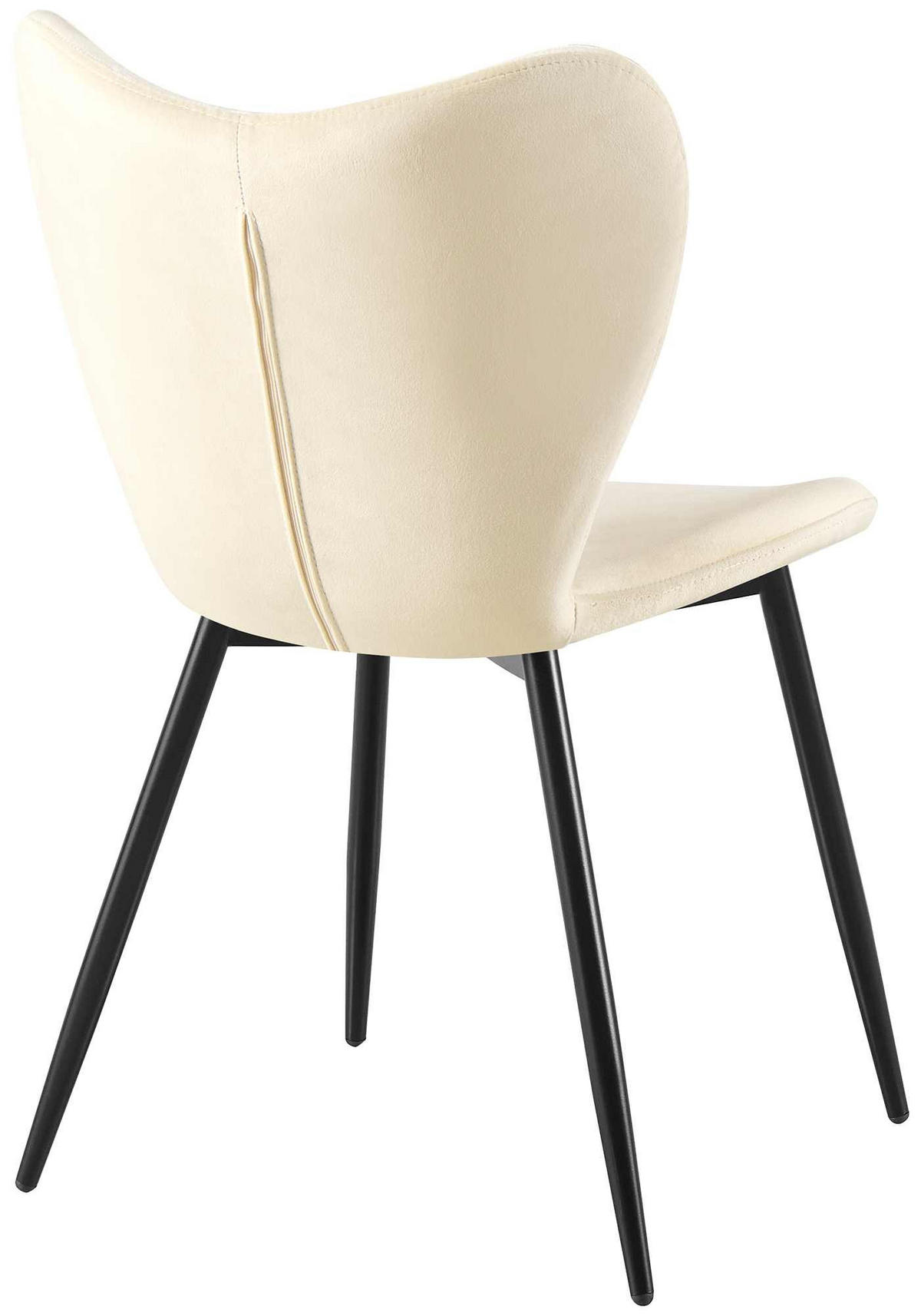 ESSZIMMERSTUHL Samt Creme - Creme/Schwarz, Textil/Metall (50/80/58cm) - CLP
