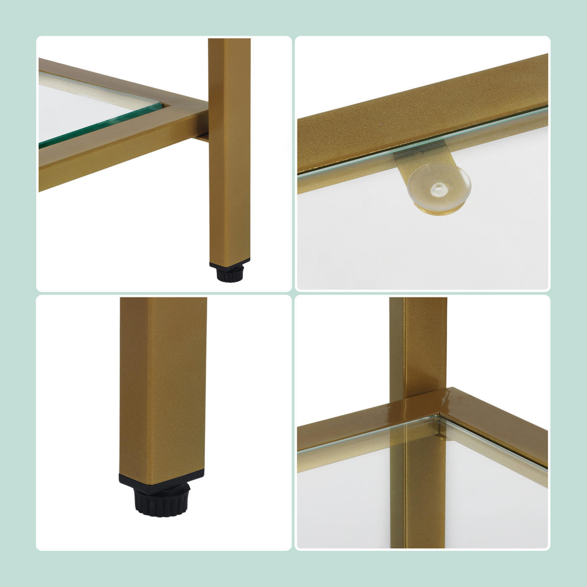 KONSOLENTISCH - Multicolor, Glas/Metall (30/100/73cm) - Relaxdays