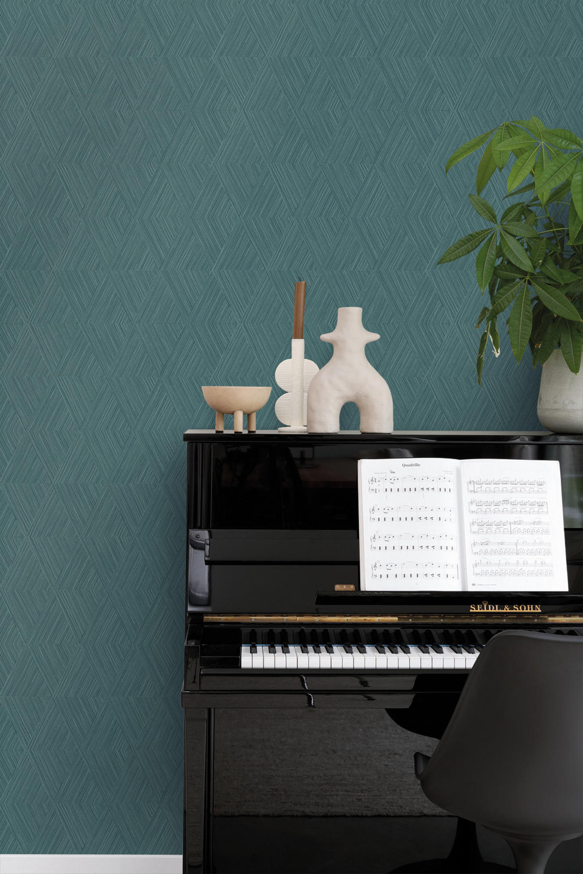 TAPETE 3D-Muster 50 x 900 cm - Blau, Papier (50/900cm) - Origin Wallcoverings