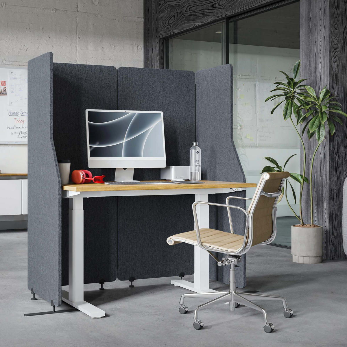 AKUSTIKSCHUTZWAND SADIE - Anthrazit, Metall (240/145/2cm) - Jan Nowak