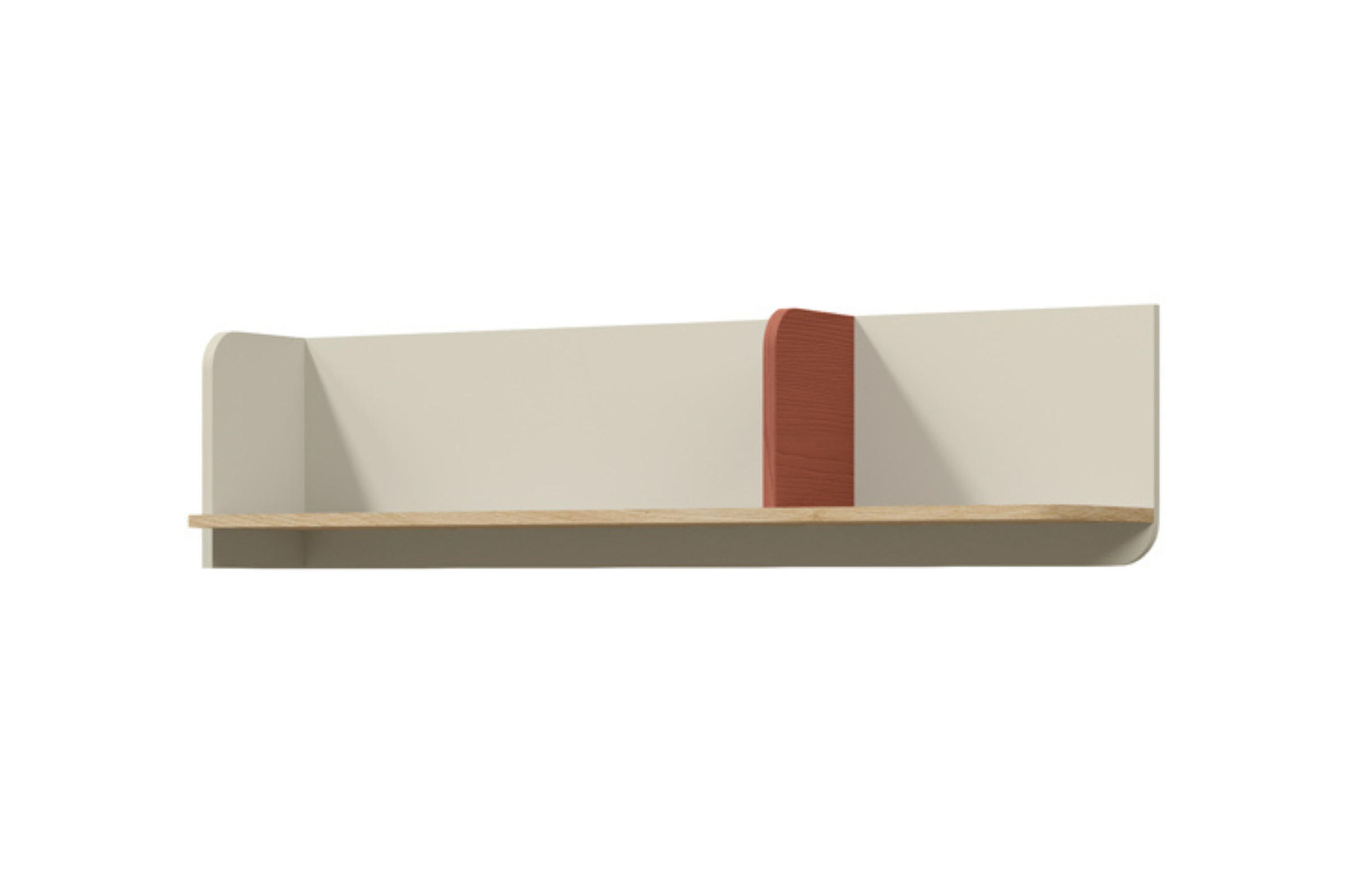 Deine Möbel 24 Wandregal Greige, Eiche, Koralle 120x30x27 cm