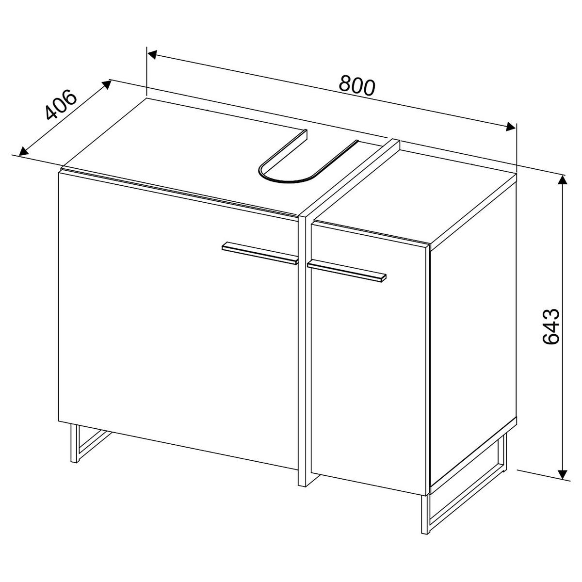 WASCHBECKENUNTERSCHRANK - Mintgrün/Grau, Holzwerkstoff (80/64/41cm) - home24