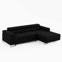 ECKSOFA VEMO MINI Rechts Schwarz Cord-Stoff Kompakter Komfort für Wohnräume - Schwarz, Textil (175/235cm) - Barchello