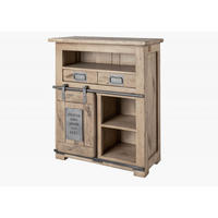 KOMMODE Mango 75x36x90 whitewash lackiert RAILWAY #352 - Beige, Holz (75/90/36cm) - Massivmoebel24