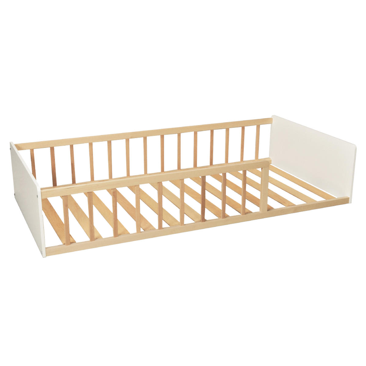 KINDERBETT PILOU mit Lattenrost / Kinderbett 90x190 - Weiß und helles Holz - Weiß, Holz (90/190cm) - Weber Industries