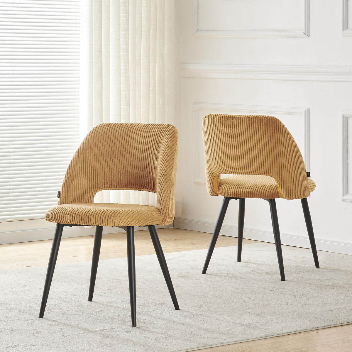 STUHL VICKY 2 Stück - Gelb, Metall (53/81/58cm) - B&D Home
