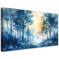 LEINWANDBILD Natur und Botanik 120x60cm - Blau, Textil (120/60cm) - Feeby