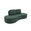 SOFA Molly – Freistehendes halbrundes Designsofa mit zwei eleganten, abnehmbaren RückenKissen, Abriamo Stoff, Größe: 234x101x88 cm, Grün - Grün, Holz/Textil (234/88/101cm) - DomoHome