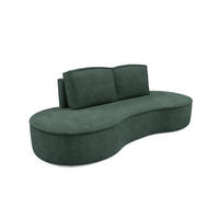 SOFA Molly – Freistehendes halbrundes Designsofa mit zwei eleganten, abnehmbaren RückenKissen, Abriamo Stoff, Größe: 234x101x88 cm, Grün - Grün, Holz/Textil (234/88/101cm) - DomoHome