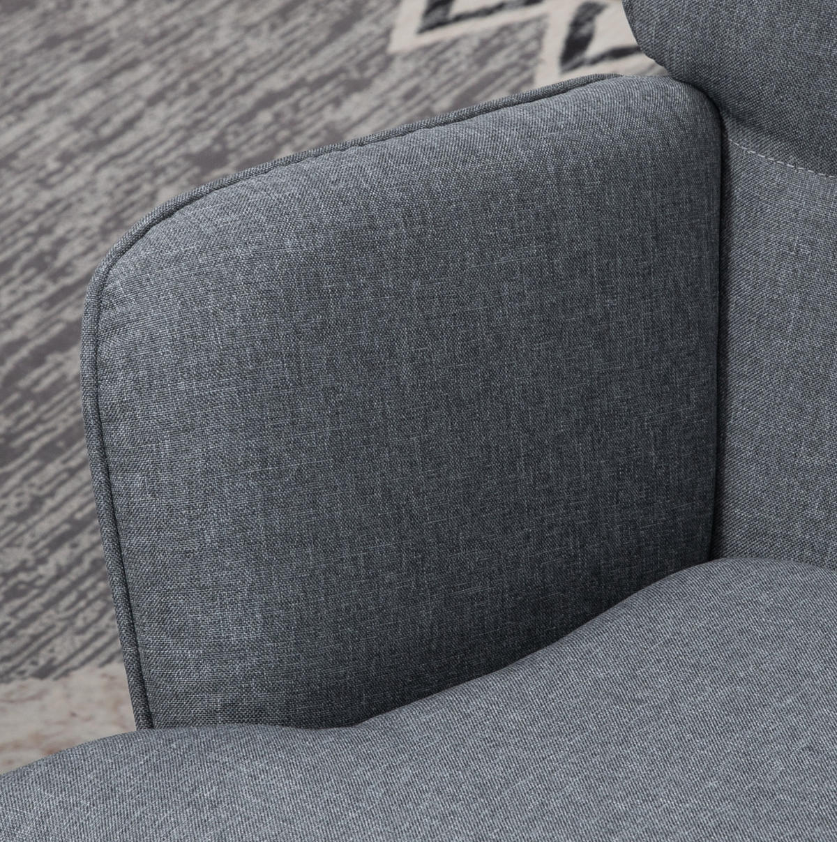 SCHAUKELSTUHL 64/89/90 cm in Grau mit Hocker und hoher Rückenlehne - Grau, Textil (89/90/64cm) - Flora Grace
