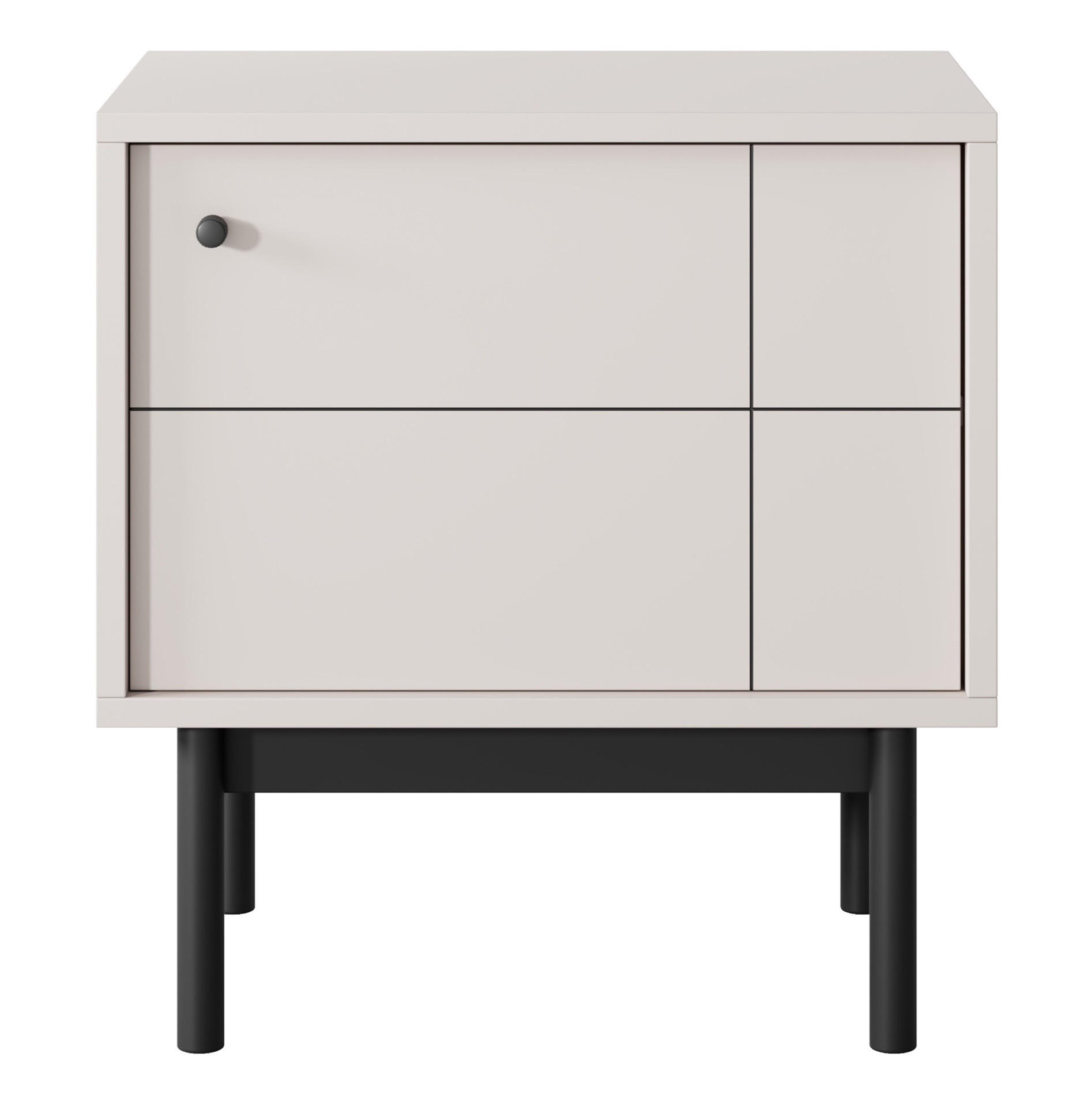 NACHTTISCH Japandies Greige 54 cm - Taupe/Schwarz, Holz/Holzwerkstoff (54/56.6/39cm) - Selsey