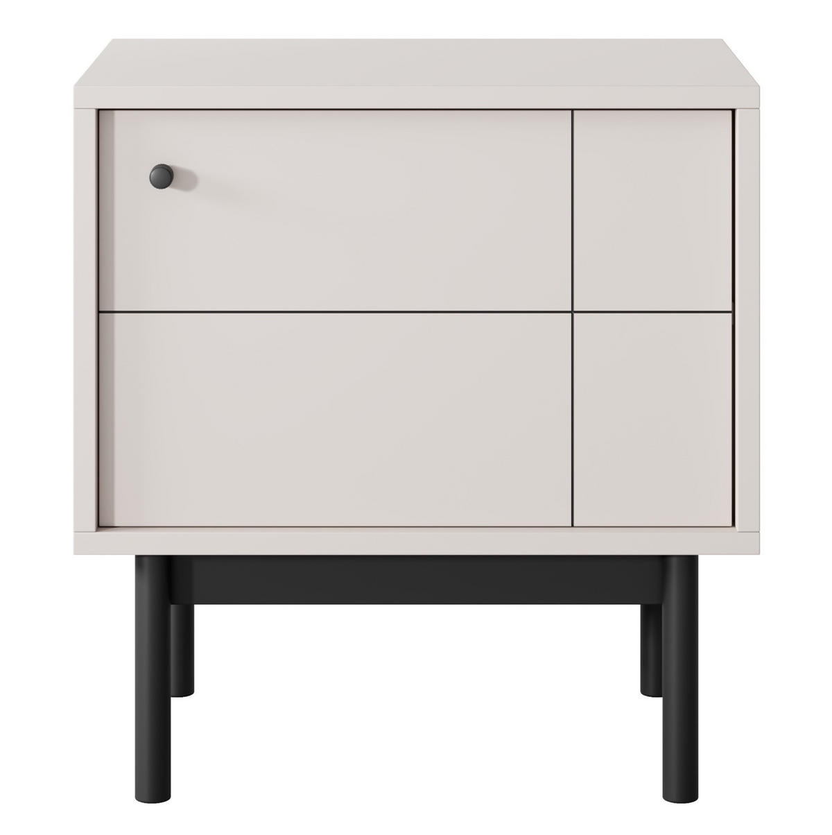 NACHTTISCH Japandies Greige 54 cm - Taupe/Schwarz, Holz/Holzwerkstoff (54/56.6/39cm) - Selsey