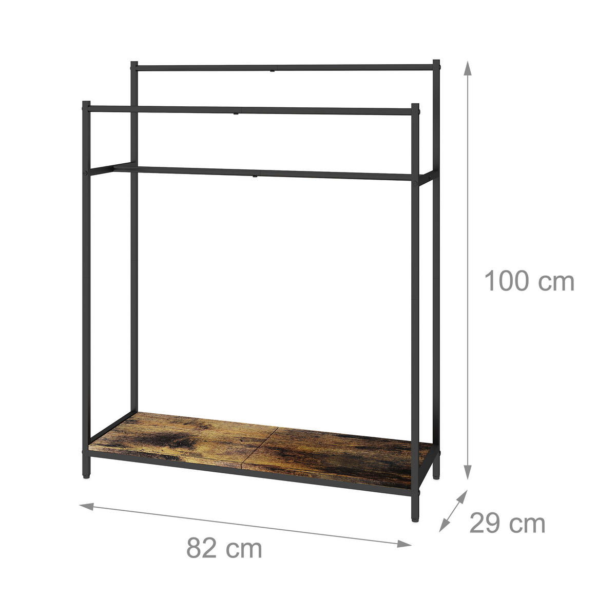 HANDTUCHSTÄNDER - Schwarz, Holzwerkstoff/Textil (82/100/29cm) - Relaxdays