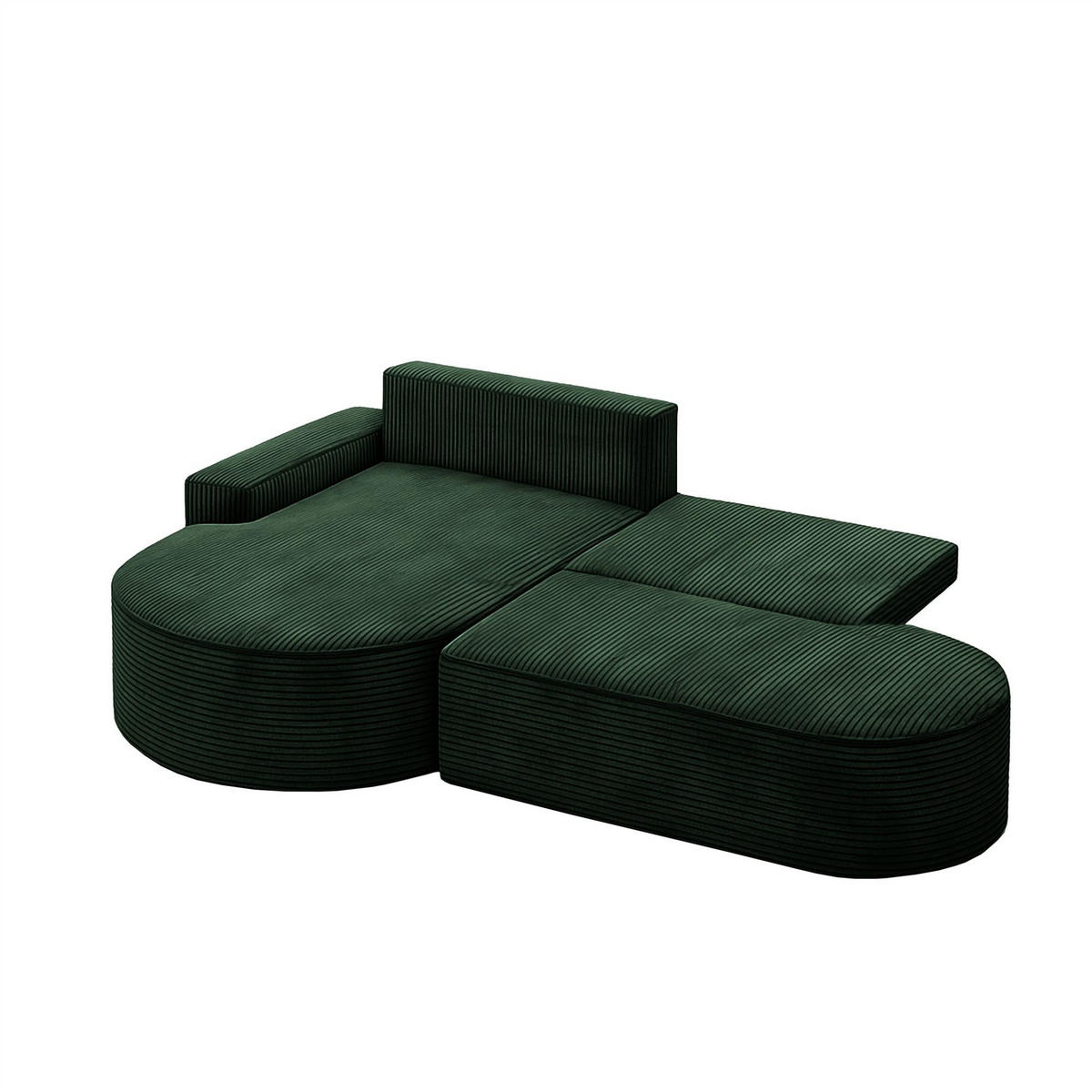 ECKSOFA Venedig Mit Schlaffunktion - Grün, Holzwerkstoff/Textil (278/179cm) - Fun Möbel