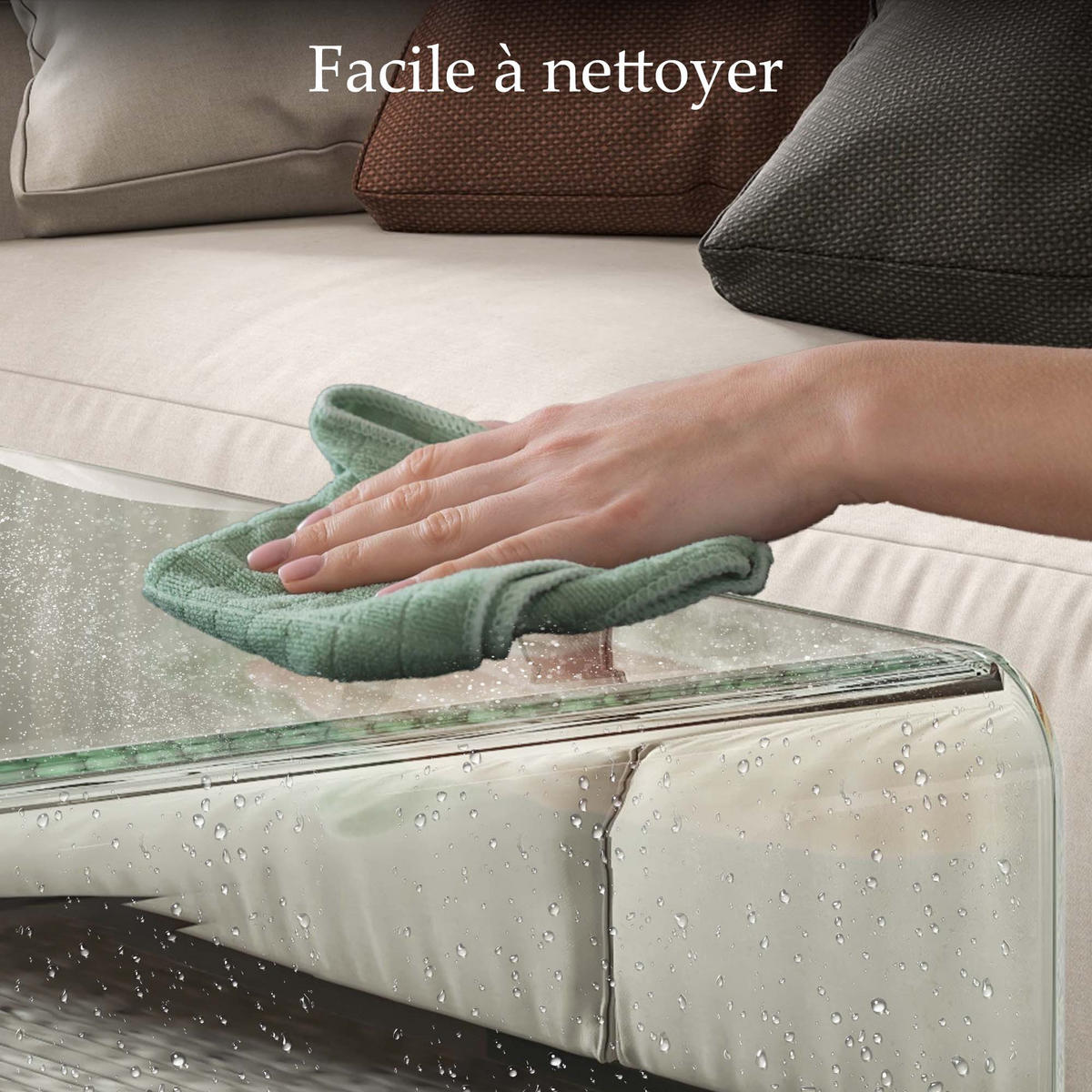 COUCHTISCH DE-15760 aus gehärtetem Glas Transparent - Transparent, Glas (80/45/35cm) - ComfortXL
