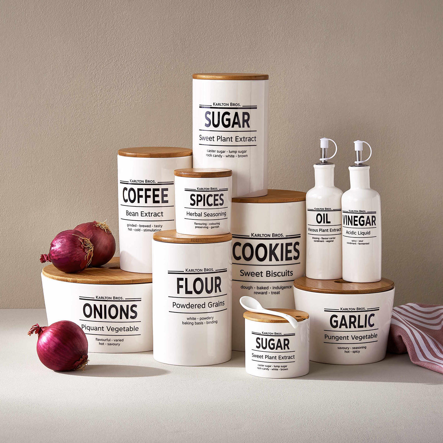 ESSIGFLASCHE Karlton Bros. - Weiß, Metall (5/21/5cm) - BUTLERS