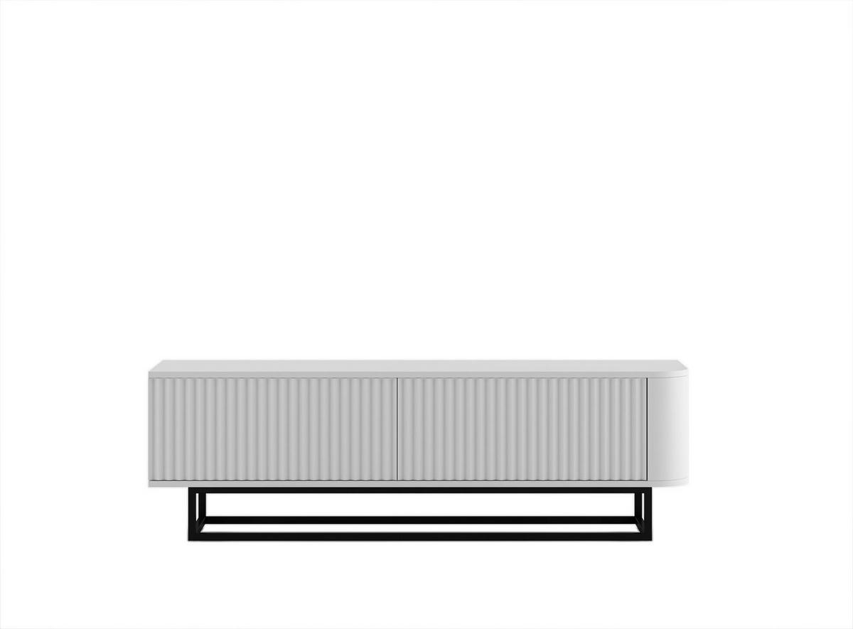 TV STOLÍK Aurora biely matný 140 cm s kovovým rámom - biela/zlatá, kov/kompozitné drevo (140/44/35cm) - Meble Lindner