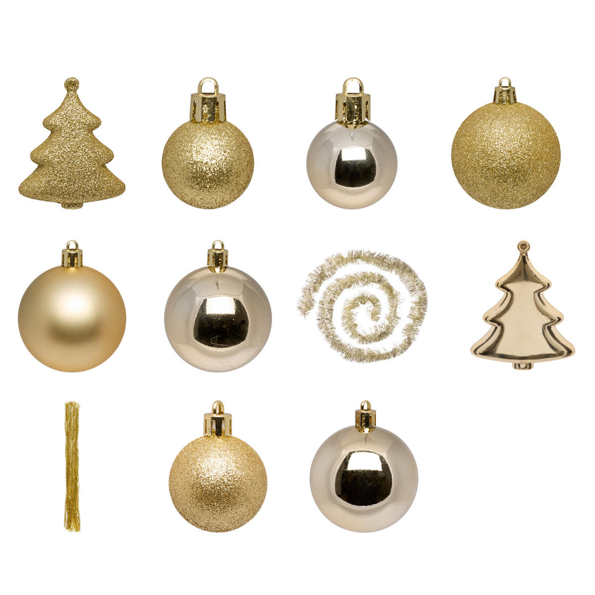 CHRISTBAUMSCHMUCK-SET 44-teilig - Goldfarben, Kunststoff (12.5/21.5/24cm) - Atmosphera Createur d´interieur