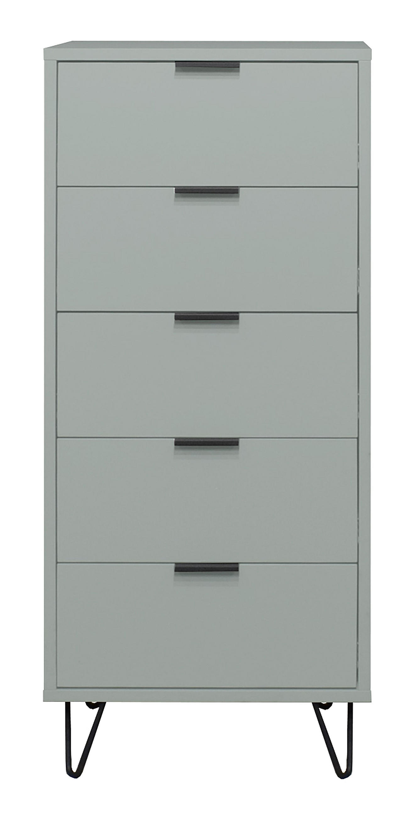 KOMMODE Erna 51x45x123 Pinie Green matt Lack - Grün, Holzwerkstoff (51/123/45cm) - 58aufmkessel