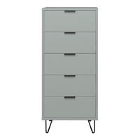 KOMMODE Erna 51x45x123 Pinie Green matt Lack - Grün, Holzwerkstoff (51/123/45cm) - 58aufmkessel