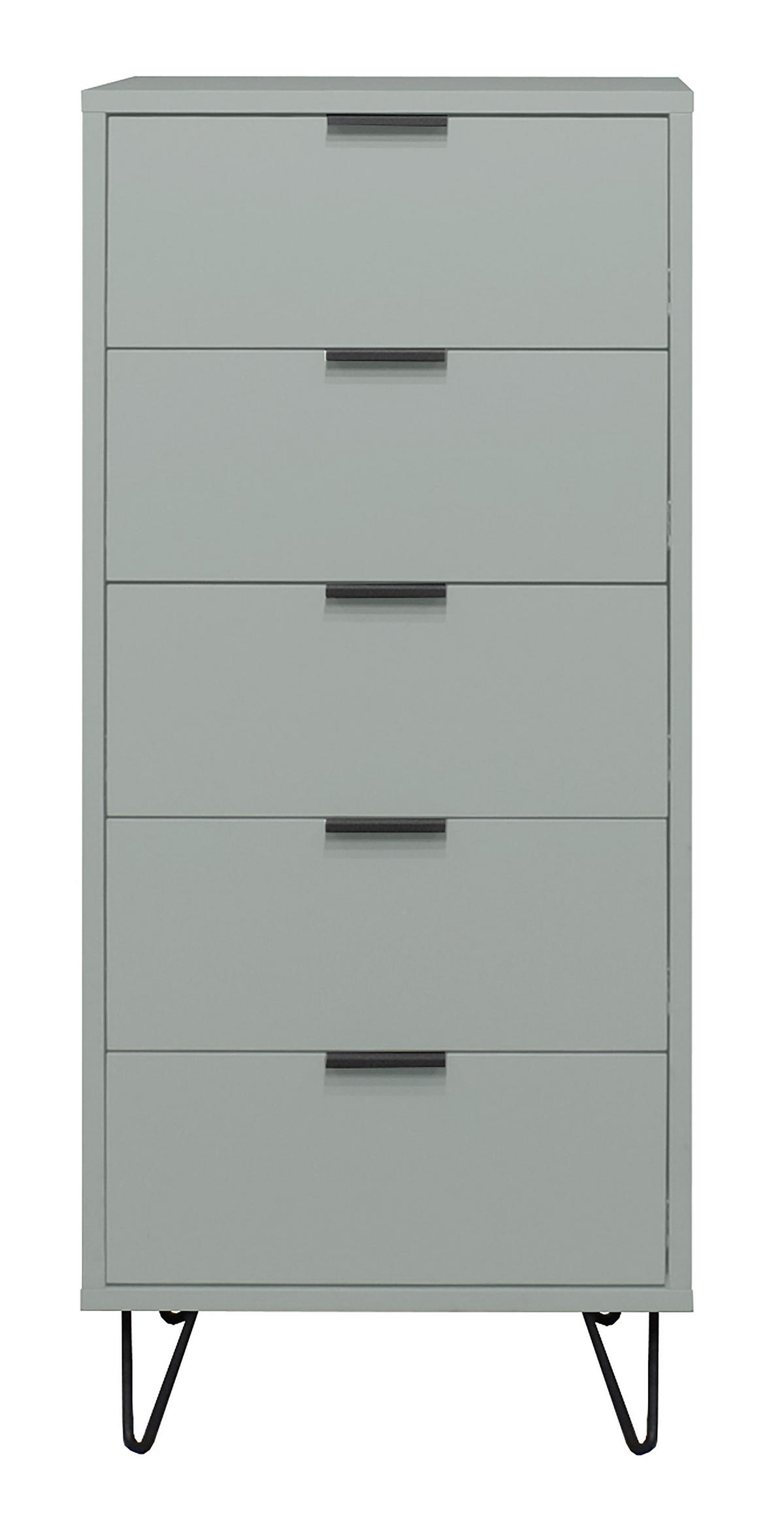 KOMMODE Erna 51x45x123 Pinie Green matt Lack - Grün, Holzwerkstoff (51/123/45cm) - 58aufmkessel