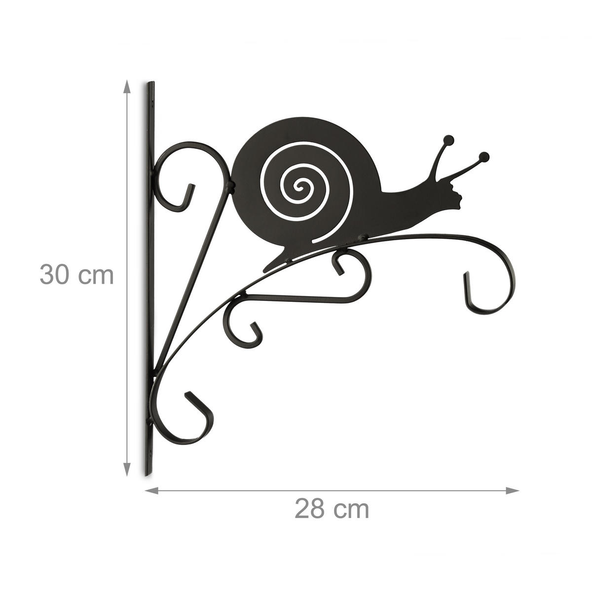 BLUMENHAKEN - Schwarz, Metall (28/30/2cm) - Relaxdays
