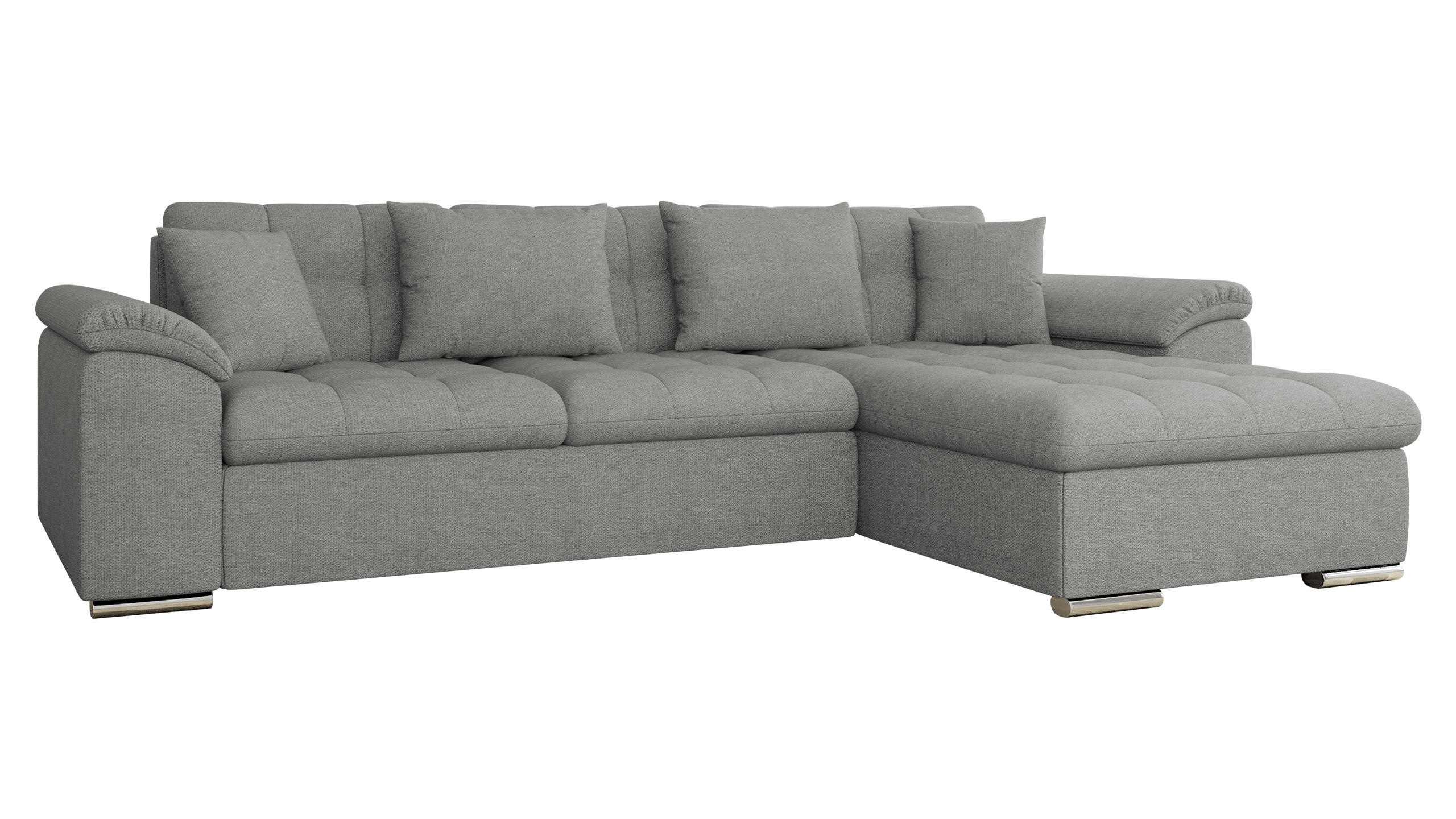 ECKSOFA Diana, Seite: Rechts - Alufarben, Holz/Textil (280/160cm) - MIRJAN24