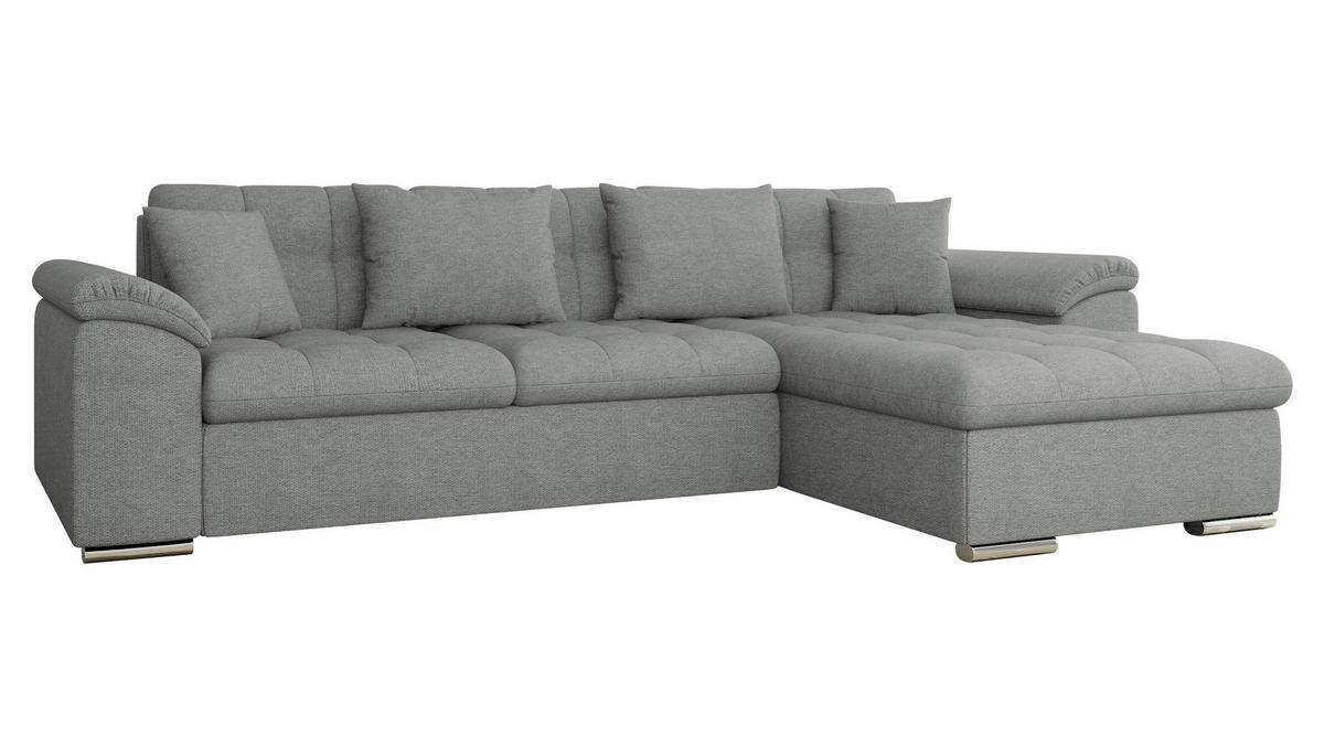 ECKSOFA Diana, Seite: Rechts - Alufarben, Holz/Textil (280/160cm) - MIRJAN24