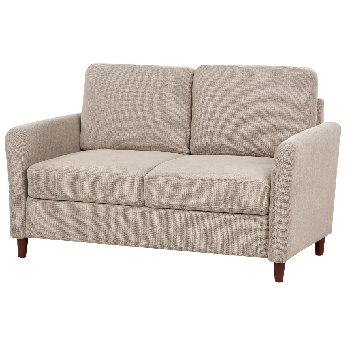 2-SITZER-SOFA Stoff taupe mit Stauraum Mare - Beige/Dunkelbraun, Textil (143/88/77cm) - Beliani