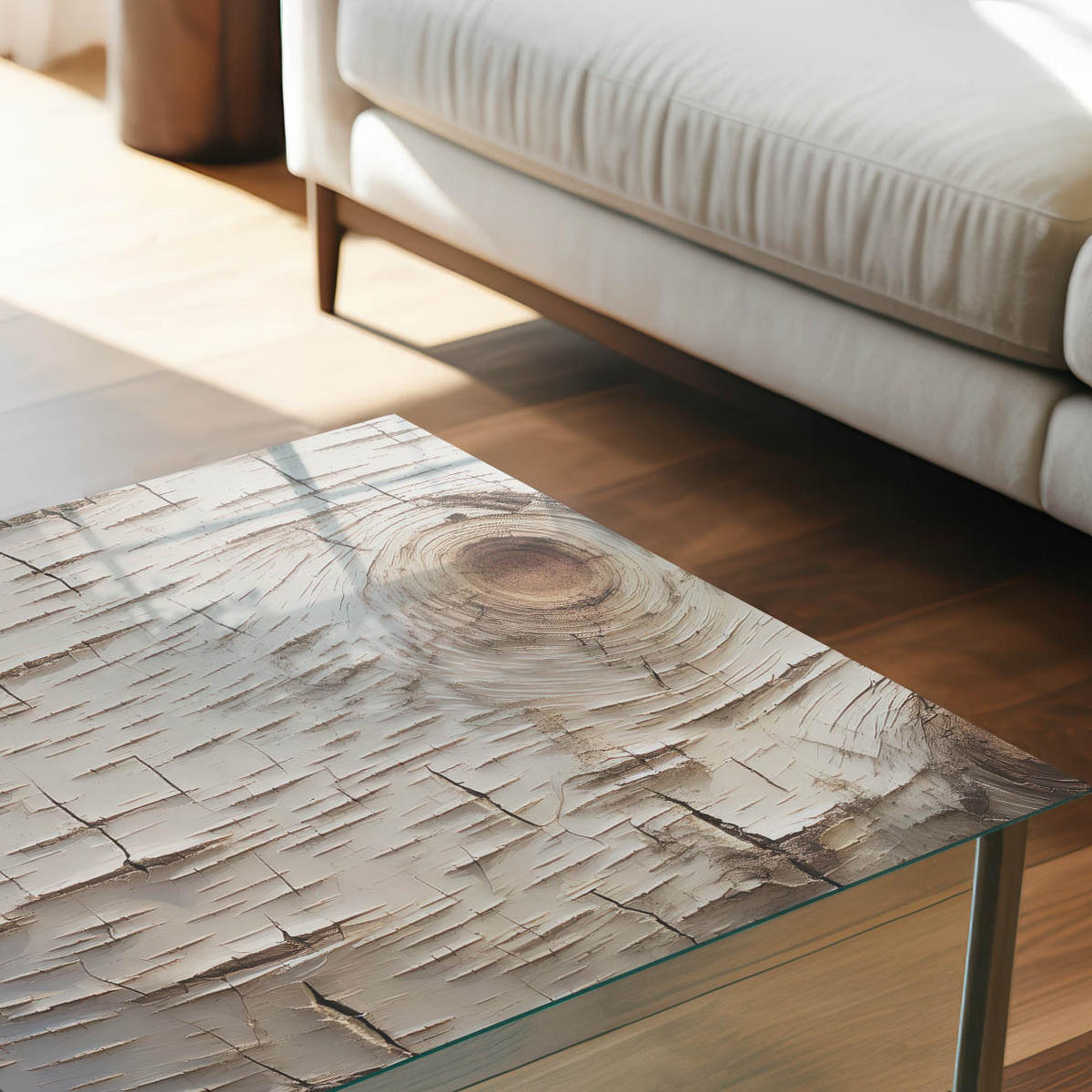 GLASPLATTE 80x60 cm – Birkenrinde - Braun, Glas (0.4/80/60cm) - ArtPrintCave