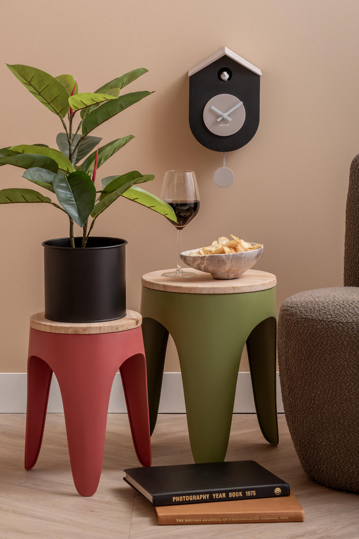 WANDUHR Grato Cuckoo 9/17/33 cm - Schwarz, Kunststoff (17/33/9cm) - Karlsson