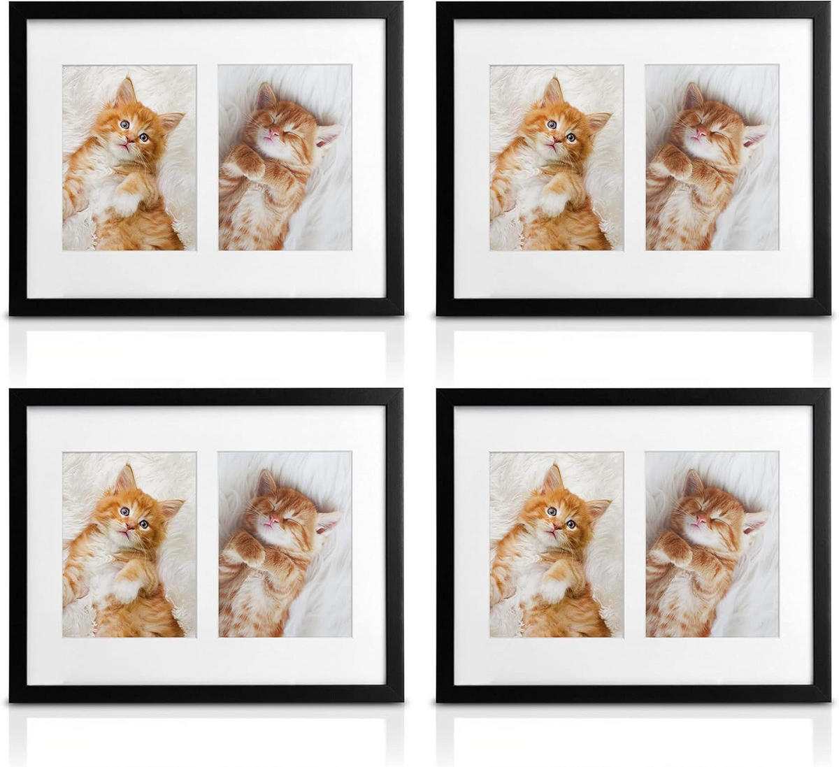 BILDERRAHMEN Galeria MDF Schwarz (4tlg) - Schwarz, Holzwerkstoff (14/35/42cm) - BoMoe