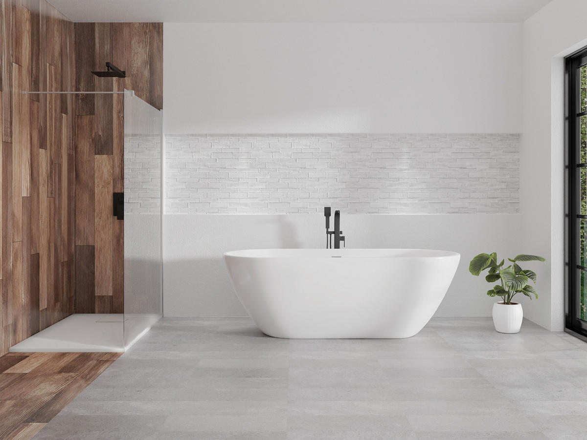 DUSCHTRENNWAND Ketil transparent/silberfarben, 8 mm, 140/195 cm - Silberfarben, Glas (140/195cm) - bad land