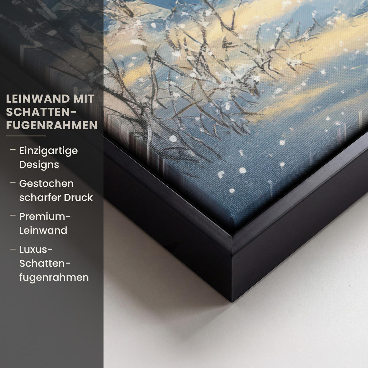 LEINWAND Bilder mit Rahmen - Schneemann - Schnee - Winter - Wald - 50x70 - Hellblau, Textil (50/70cm) - MuchoWow