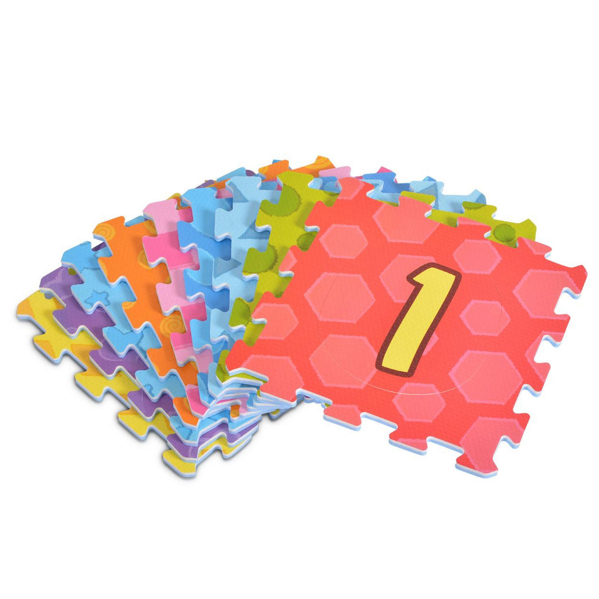 PUZZLEMATTE 3020 bunt 31 x 31 cm, Zahlen, 9-teilig, Spielmatte, ab 10 Monaten, EVA-Schaum - Multicolor, Kunststoff (31/1/31cm) - Moni